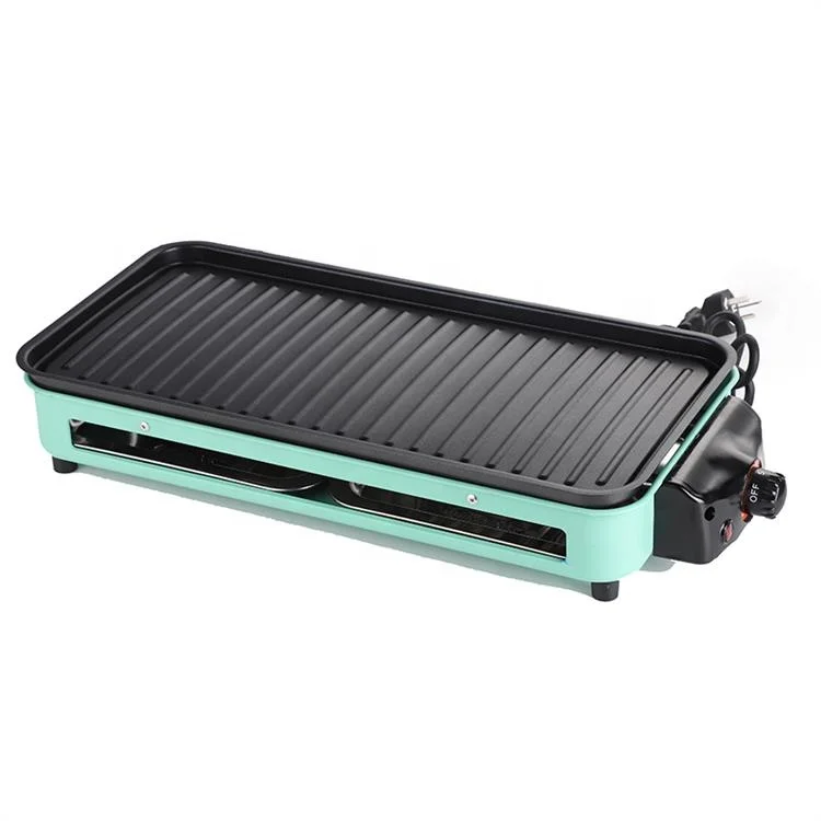 High Quality Green Adjustable Thermometer Indoor Fine Iron Material Electric Barbecue grill