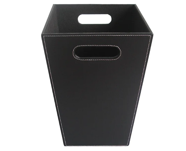 Custom PU Leather Office and Kitchen Trash Can trash bin garbage bin with Inner Bucket