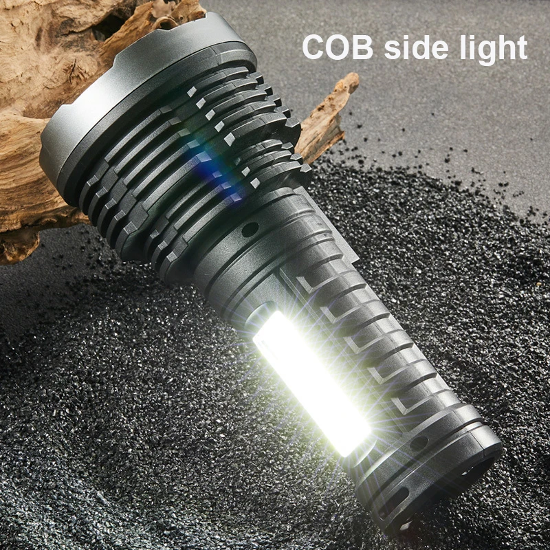 Helius Wholesale Strong Light ABS Telescopic Zoom USB Rechargeable Outdoor Work Searchlight Long Shot LED Flashlight