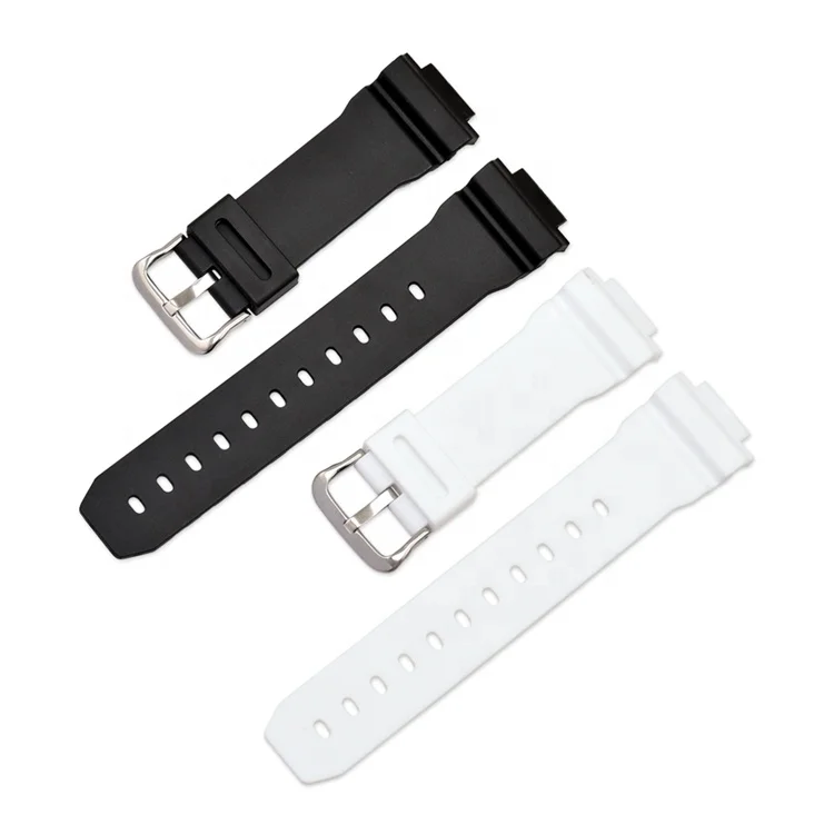 16mm Black TPU Watch Strap Band For Casio G-Shock DW-9052 DW-6900 GW-6900 G-6900 DW-5600 G-5600
