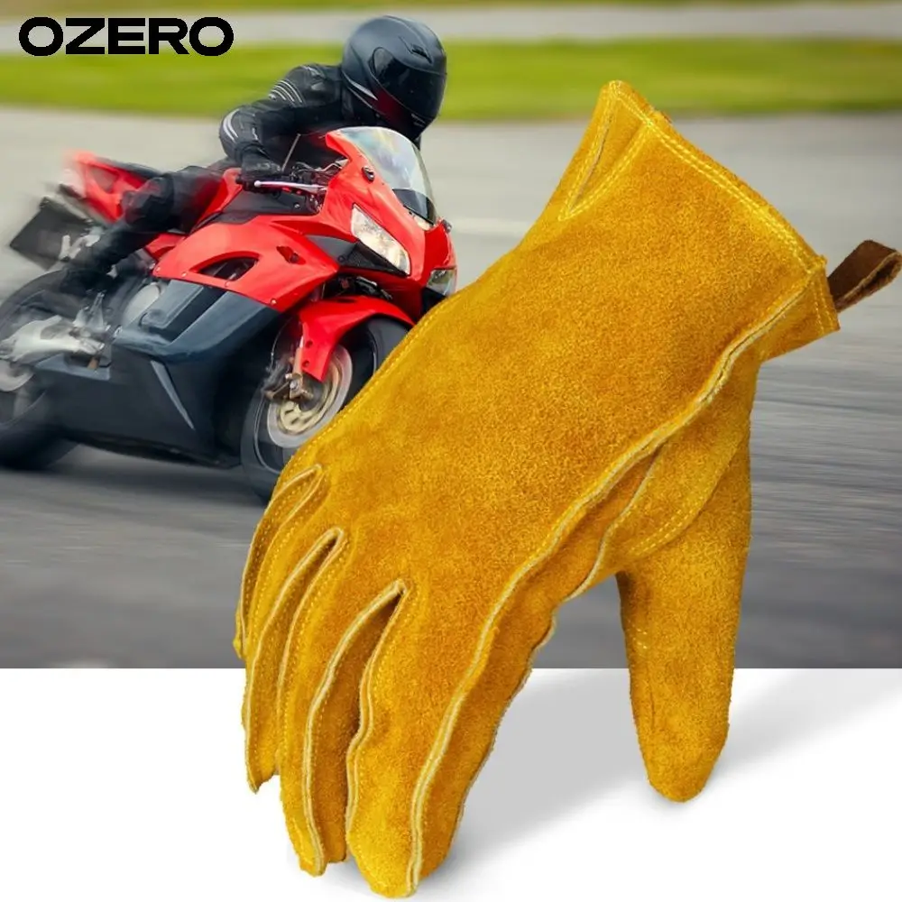 OZERO Fashion Party Windproof Factory Split Cowhide Breathable Fashion Wool Gloves