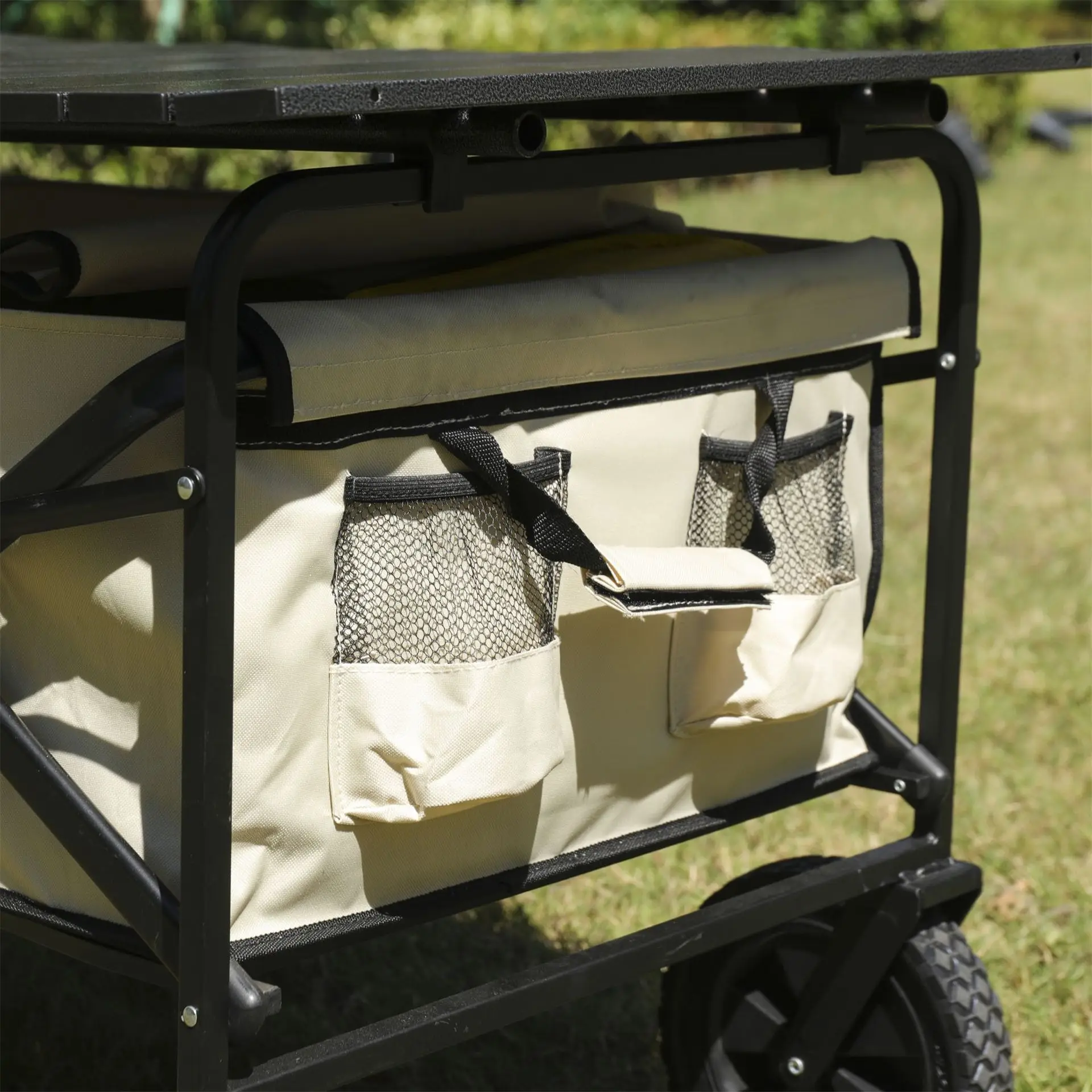 Outdoor Camping Carts Four-Wheeled Portable Folding Camping Carts Large Capacity Storage Fishing Carts Pull Rod Trailer