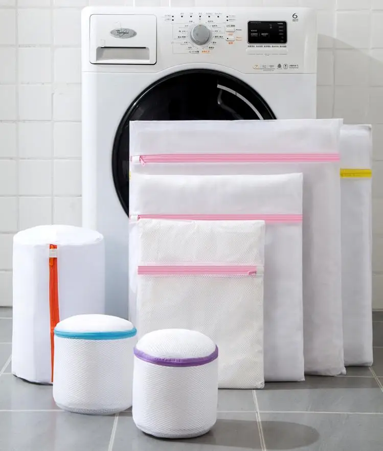 Wholesale modern foldable zipper polyester mesh custom laundry bag