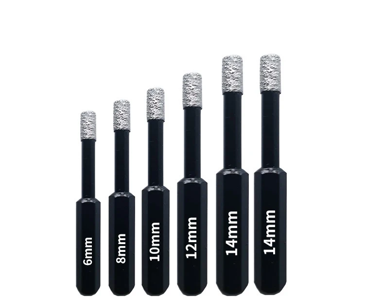 HEX shank shift diamond grit 40/50 core bits with hard soldering for marble tile drilling
