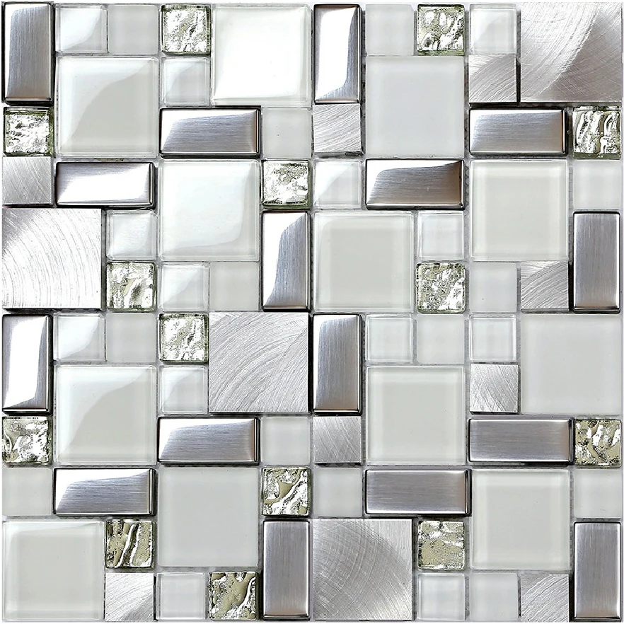 Factory crystal glass mosaic wall decoration kota stone flooring carrara white natural backsplash stone mosaic for sale