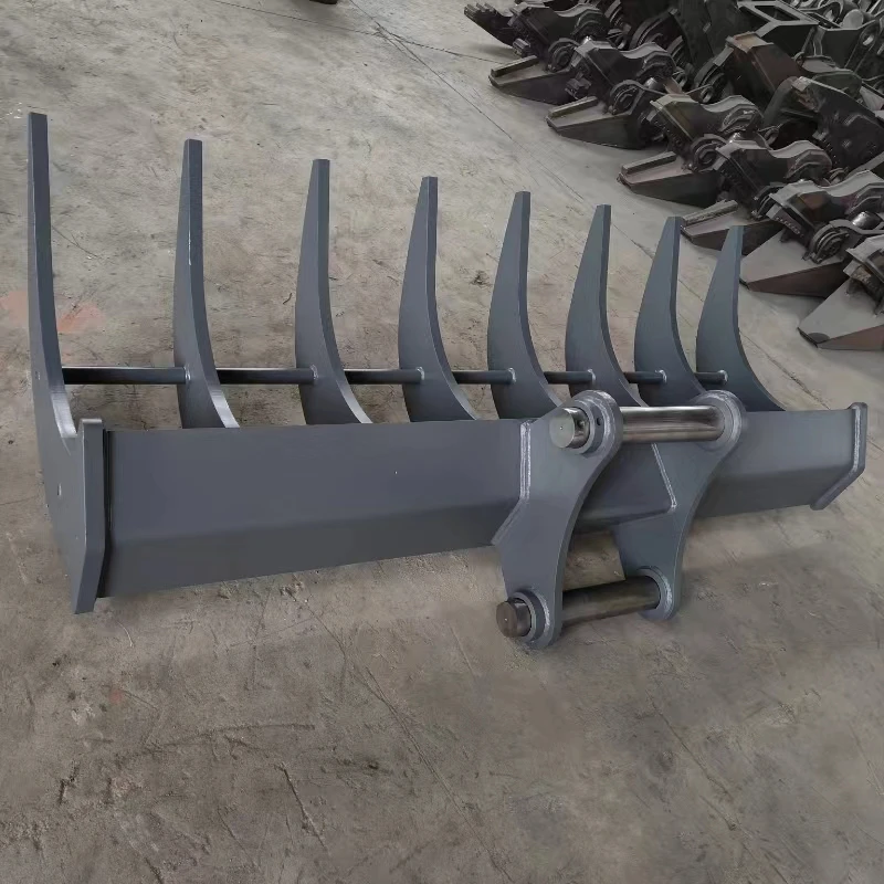 Spare Parts of Medium-Sized Excavator Digging Multi Tooth Rake Manufacturers