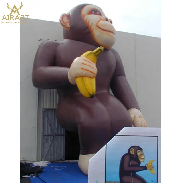 Huge Inflatable Gorilla Monkey , Car Tyre Factory Advertising Customize