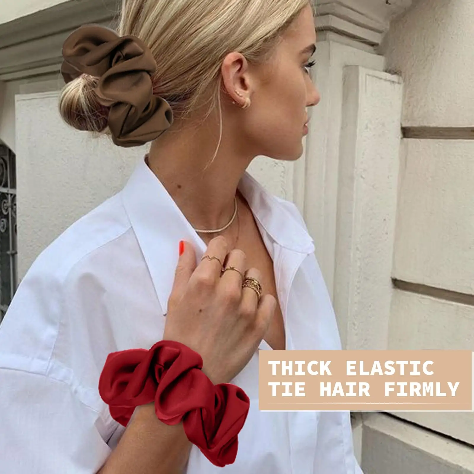 Hot Sale Satin Ponytail Scrunchies Hair Ties Accessories Elastic Band Solid Color Crystal Satin Scrunchies