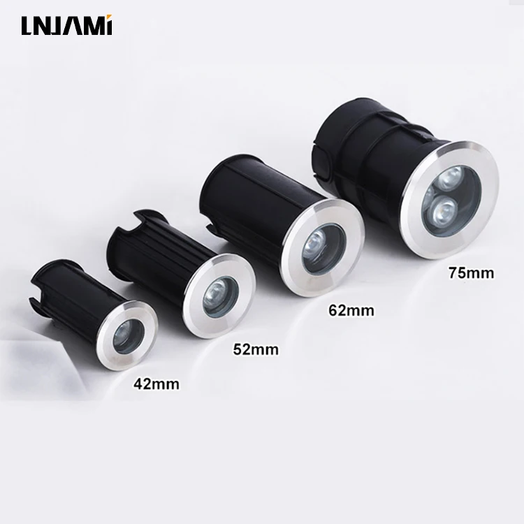 LNJAMI 1W 3W IP68 Waterproof Steel Stainless LED Underground Light For Outdoor Landscape Inground Lamp