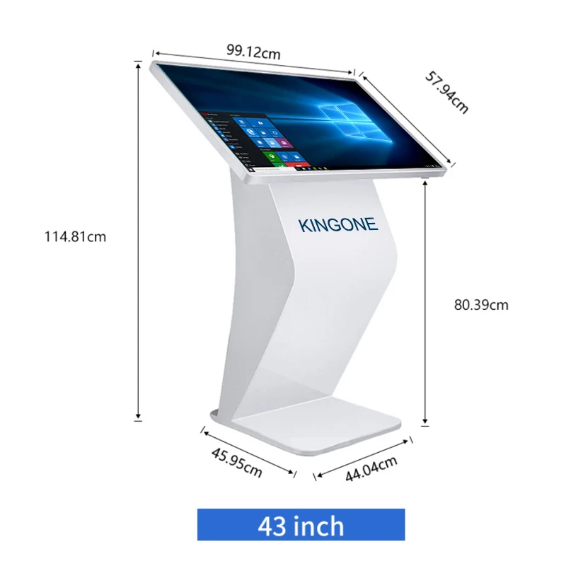 43 Inch Free Standing IR Touch LCD Kiosk Interactive Information Display for Retail Stores Shopping Malls Subways