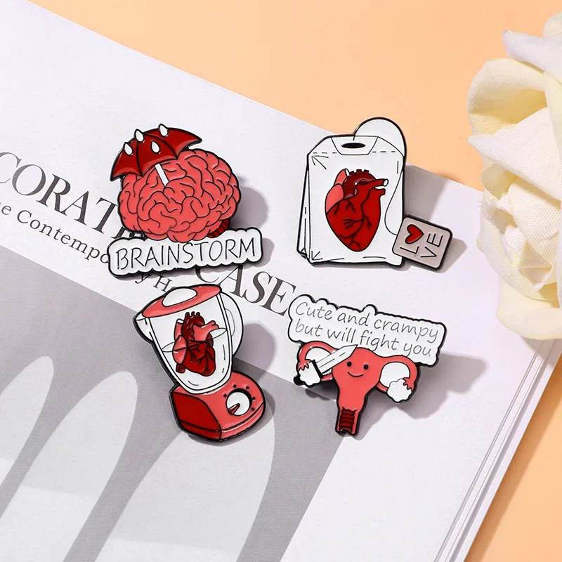 Оптовая продажа Новое поступление металлическая шпилька из серии «Органы ткани человека»