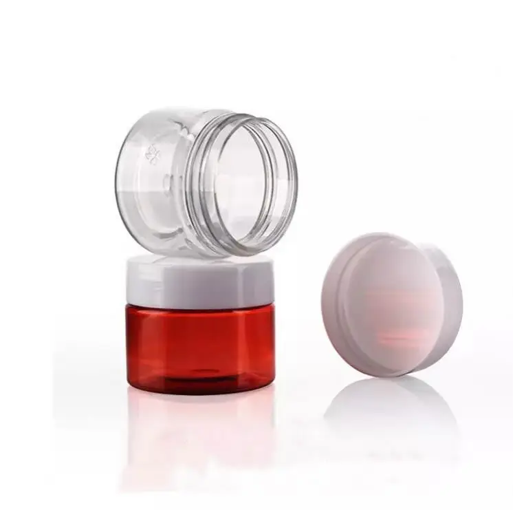 Cosmetic Packaging Clear Red Blue White jar 50Ml 100Ml 120Ml 150Ml  customized Shanghai Brother Clear Pet Plastic Jar