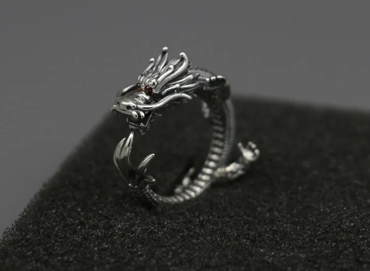 Factory direct wholesale dragon head Chinese rings sterling silver 925 sterling men ring