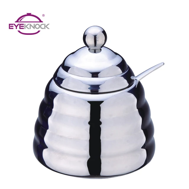 Hot sale stainless steel 160ml sugar bowl with spoon