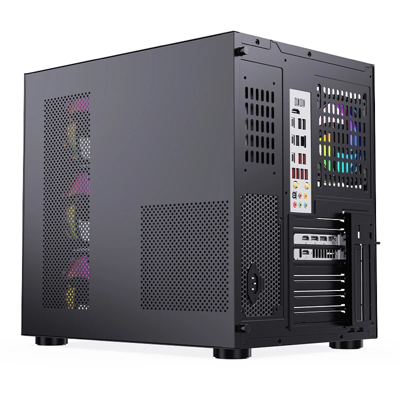 SNOWMAN CS015 Unique Design PC Gaming Case Desktop Mid Tower Black Case ATX/ M-ATX/ Mini-ITX Customized Tempered Glass PC Case