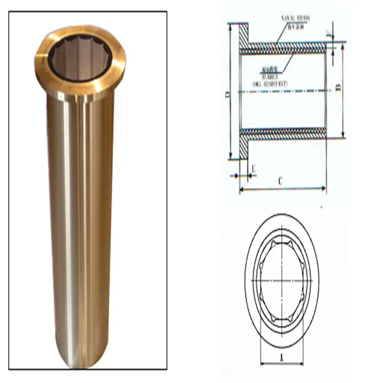 Boat Bronze water lubricated rubber Propeller shaft Flange bearing