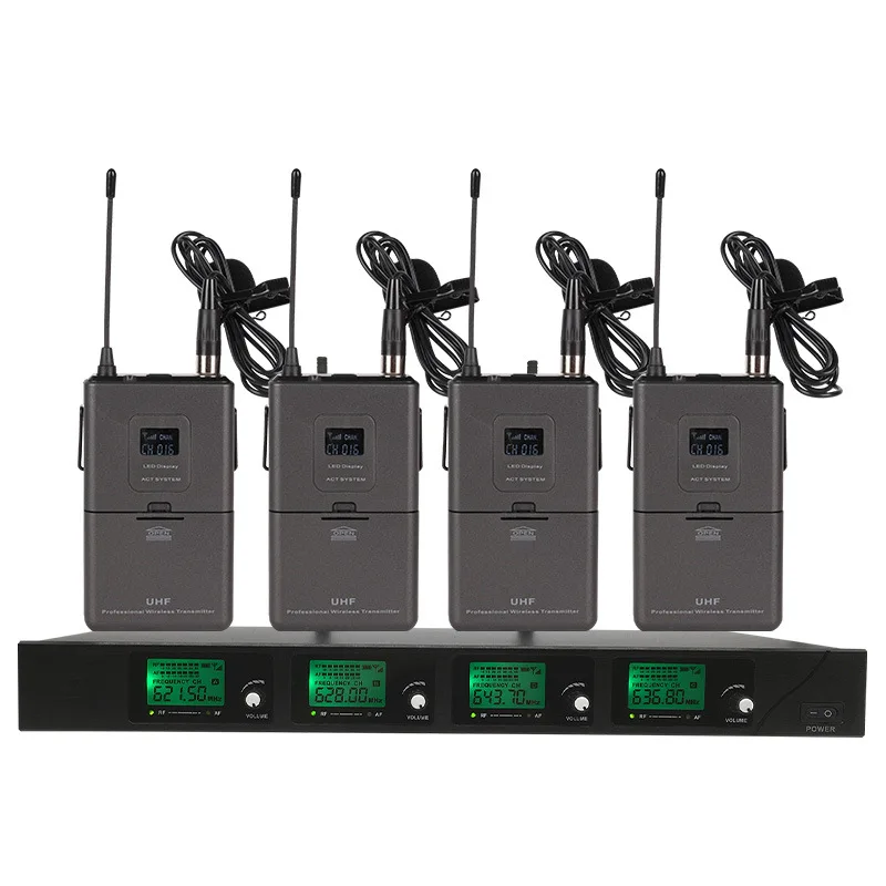 wireless UHF microphone with collar clip bodypack professional microphone