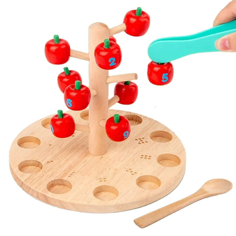 toy kids Funny Magnetic Baby Early Educational Toys Picking Apples Game Preschool Learning Counting Math Cognize Numbers