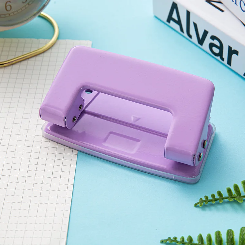 Macaron Color Small Double Hole Punch 6mm Round Manual Hole Punch Office 2 Hole Punch
