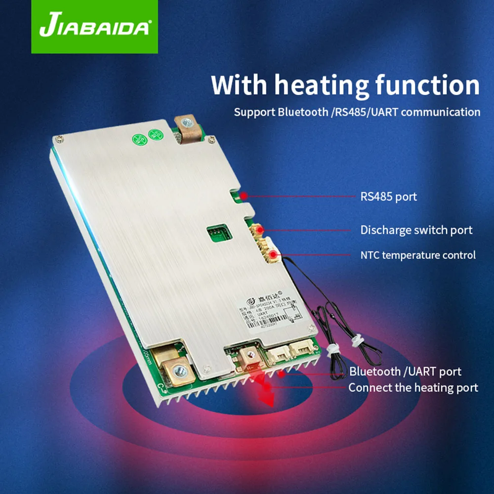 JBD лидер продаж система управления аккумулятором 100A 120A 150A 200A 3S 4S 12V LFP NMC Smart BMS с подогревом UART