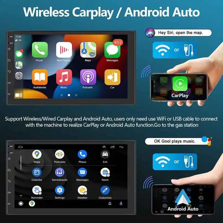 Универсальный Android 13 Autoradios сенсорный экран 7 9 10 дюймов стерео Carplay & Авто Радио мультимедийный плеер для всех автомобилей