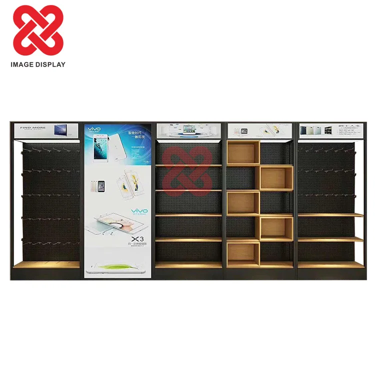 Mobile phone Accessories Display racks for shop Cardboard display stand Wall  Wooden shelf