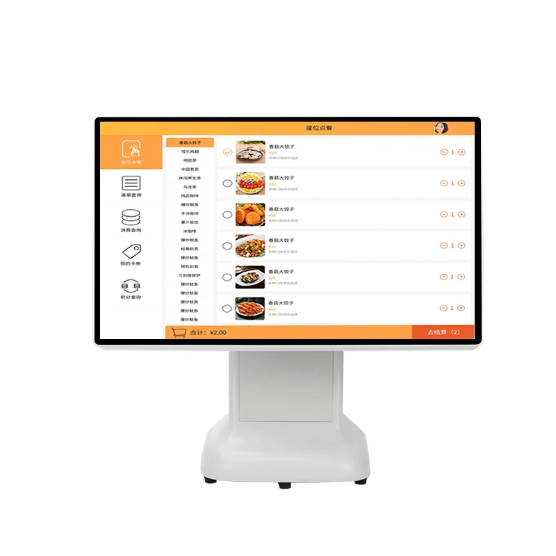 15.6 Inch and 8Inch Dual Touch Screen Pos System With Intel Core I5 4th Generation All in One Win-d-ows 10 Device Monitor