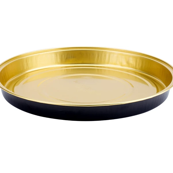 ABL 900ML/30.4oz Round Pan Recyclable Tray Friendly Disposable Aluminum Foil Pizza food container with high/low lid