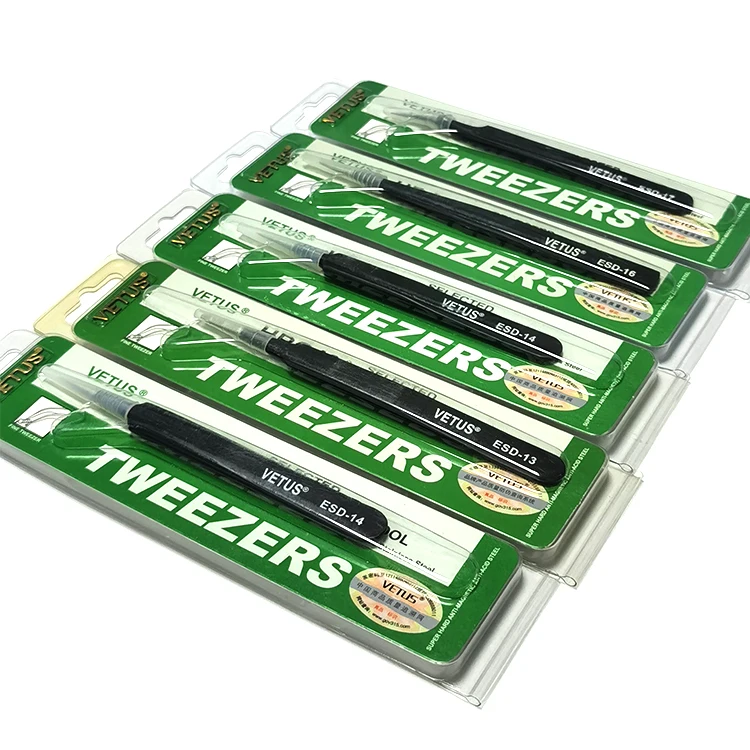 High Quality Antistatic Tweezers Stainless Steel Electronics Safe Tools ESD Safe Tweezer