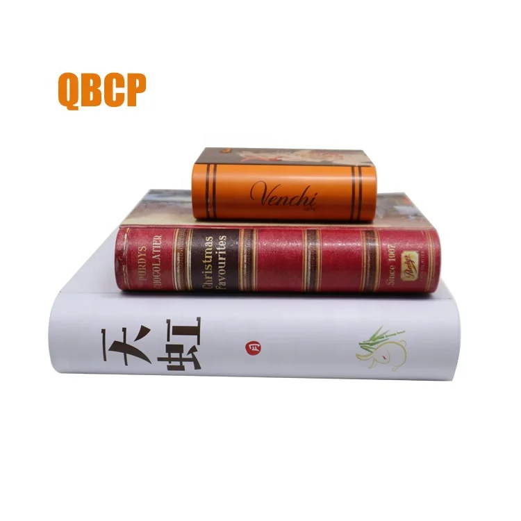 Book shaped metal gift tin box with more different size from Guangdong factory