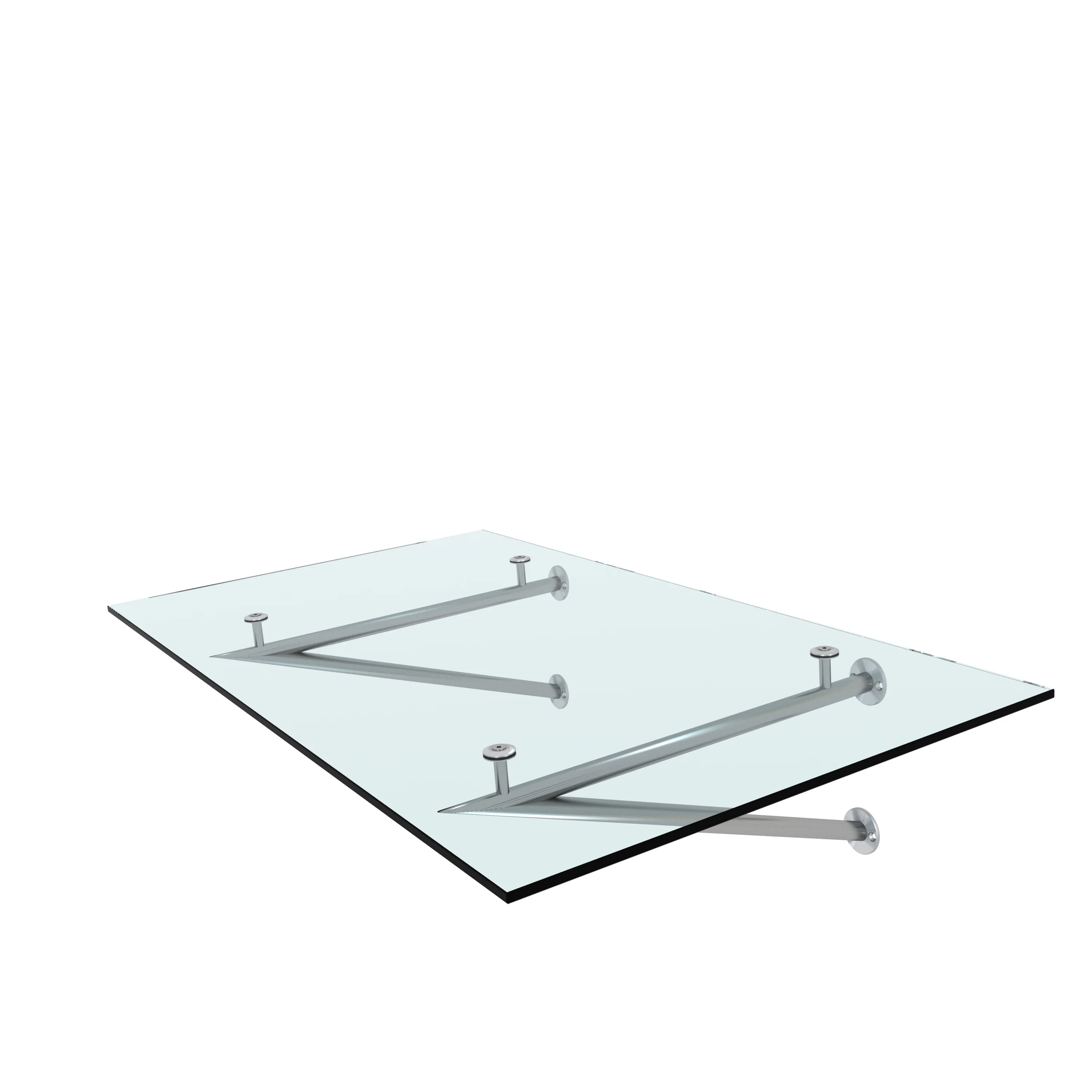 High Quality Outdoor Waterproof Tempered Glass Stainless Steel Triangular Style Roofing Awning Porch Canopy  Shelter
