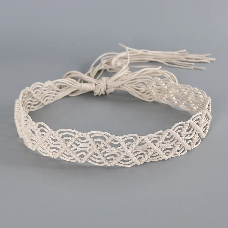Retro bohemian ethnic wind hand-woven wide belt ladies skirt decorative accessories belt