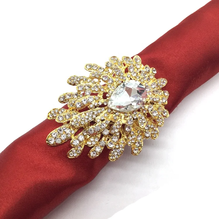 Custom Vintage Silver Jewelry Crystal Rhinestone Napkin Rings For Weddings