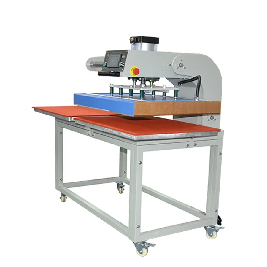 Dual station cut sheet color digital printing production reflective press sports hoodies 3d film heat transfer machine