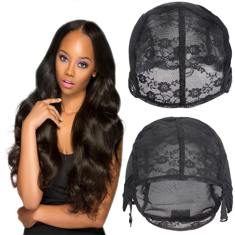 Double Net Wig Cap Weaving Caps with Adjustable Straps Ventilated Wig Cap Wig Making Accessory Tool