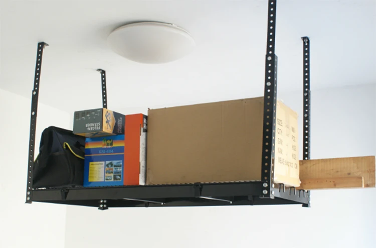Garage overhead storage rack adjustable organization system ceiling storage platform