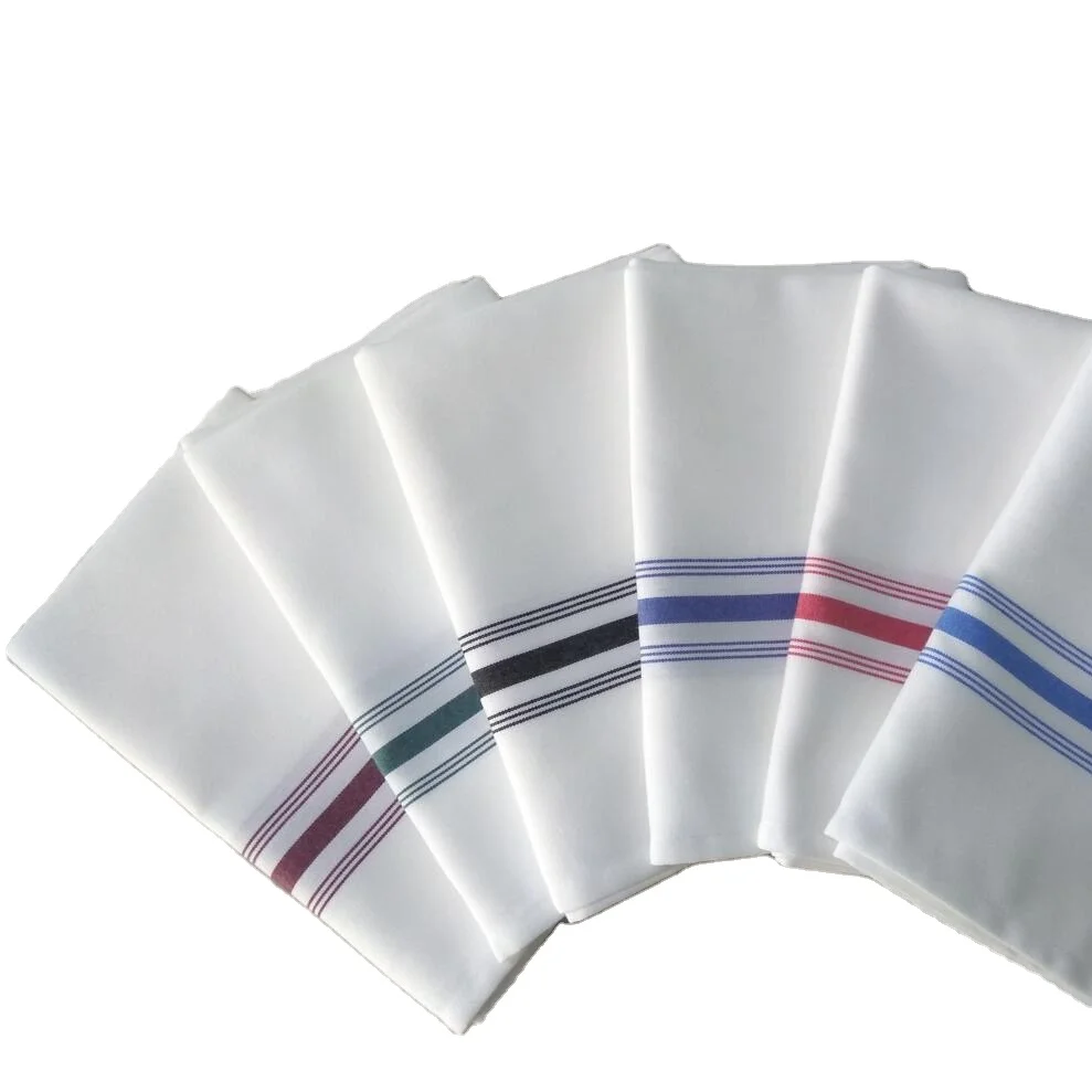 Wholesale MJS Spun Polyester Stripe Bistro Napkin Striped Dinner Napkins for Party Home Hotel Restaurant