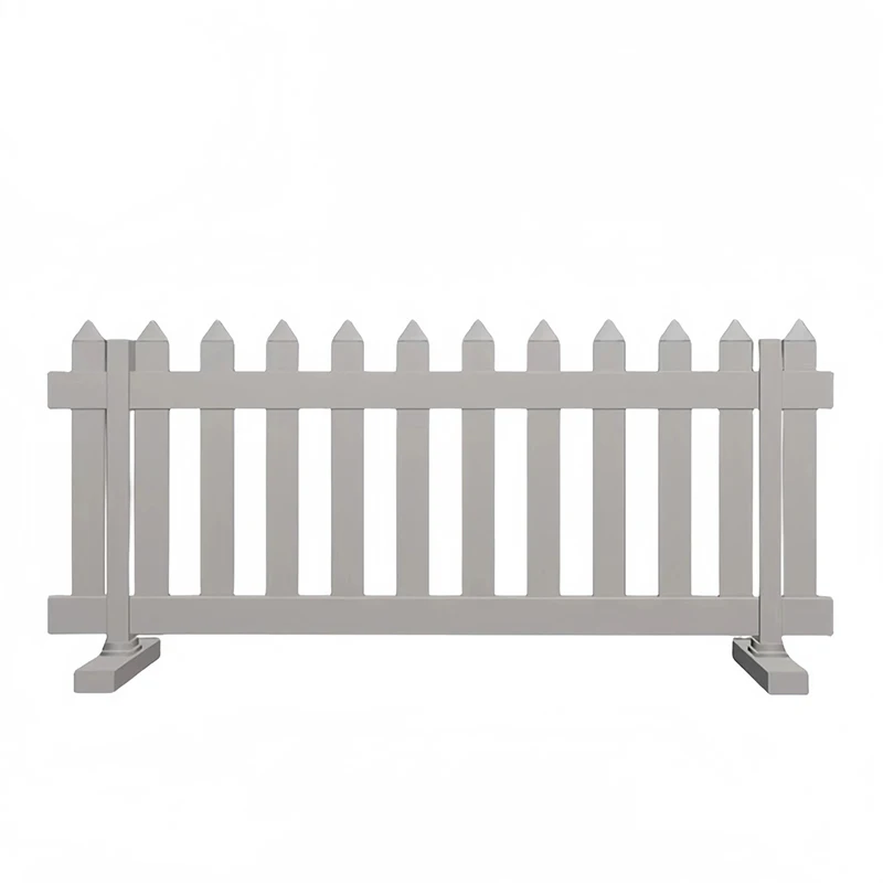 Wholesale white mobile guardrail PVC plastic steel material easy to install shopping mall parking lot isolation fence