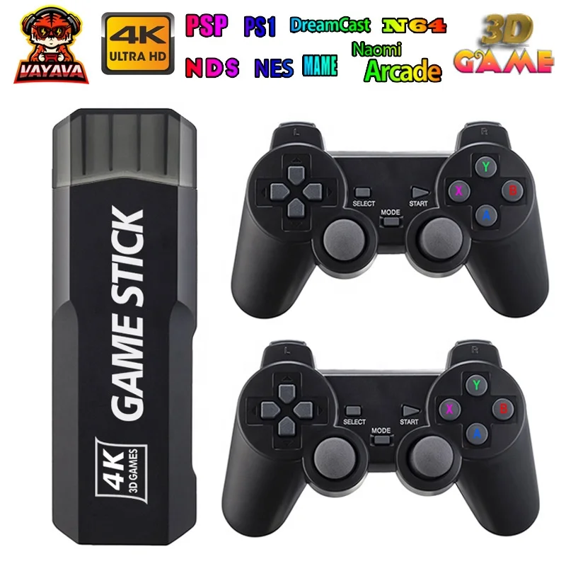Игровая приставка GD10 4K HD двойная Беспроводная игровая консоль 2 4G ретро-консоль 64G 30000 игры для PS1 DC N64