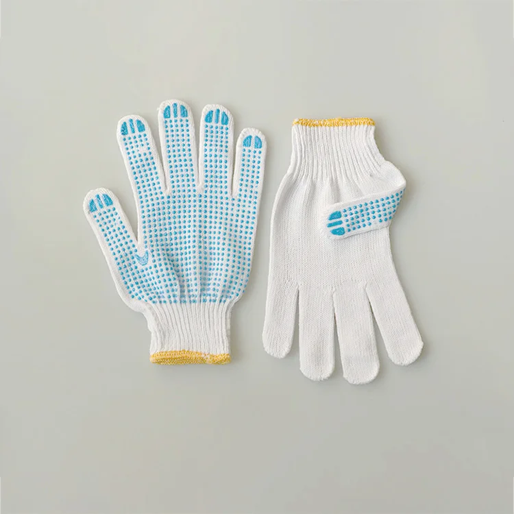 Handling site knitted cotton thread labor protection gloves PVC dot bead cotton yarn gloves
