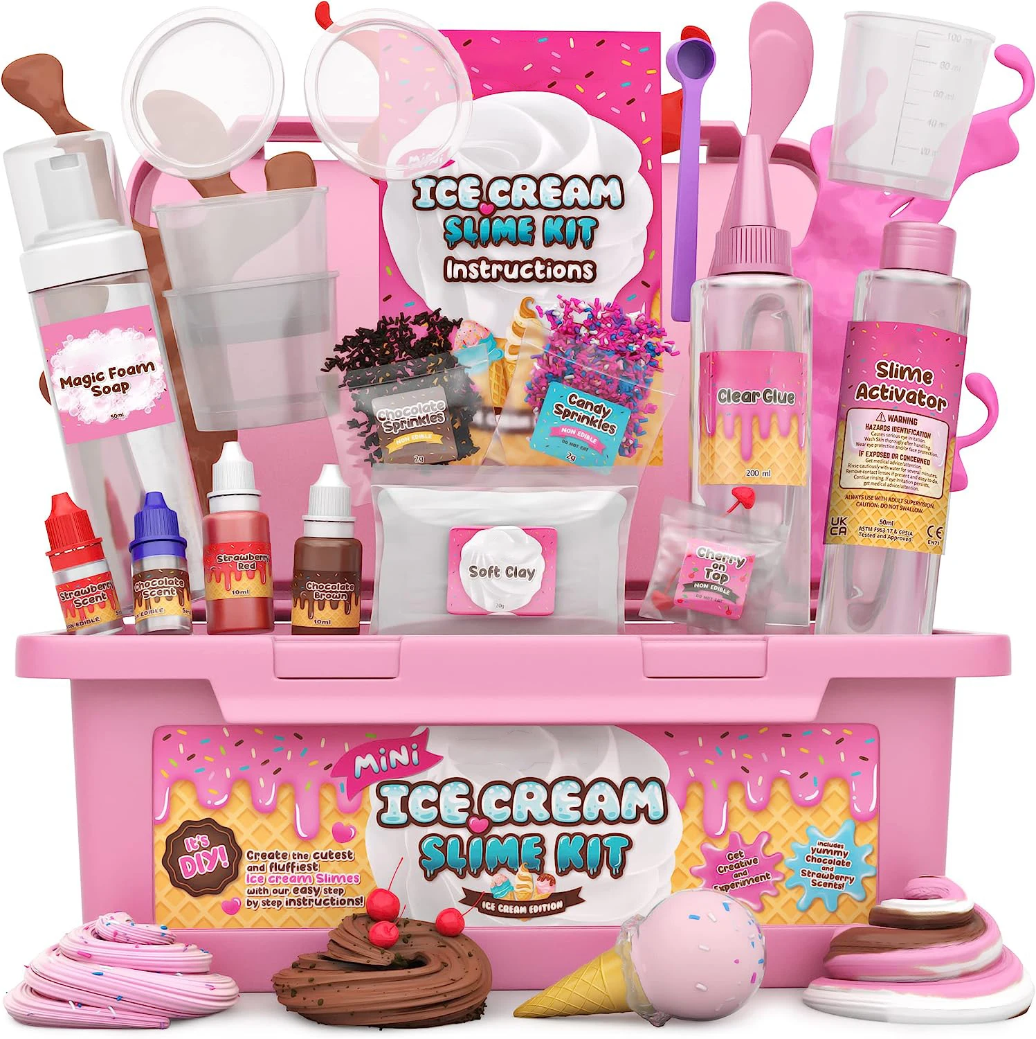 Mini Unicorn Slime Kit for Girls, Create Unicorn Sparkle, Foam, Clay and Jelly Cube Slime, Fun Christmas Crafts for Kids