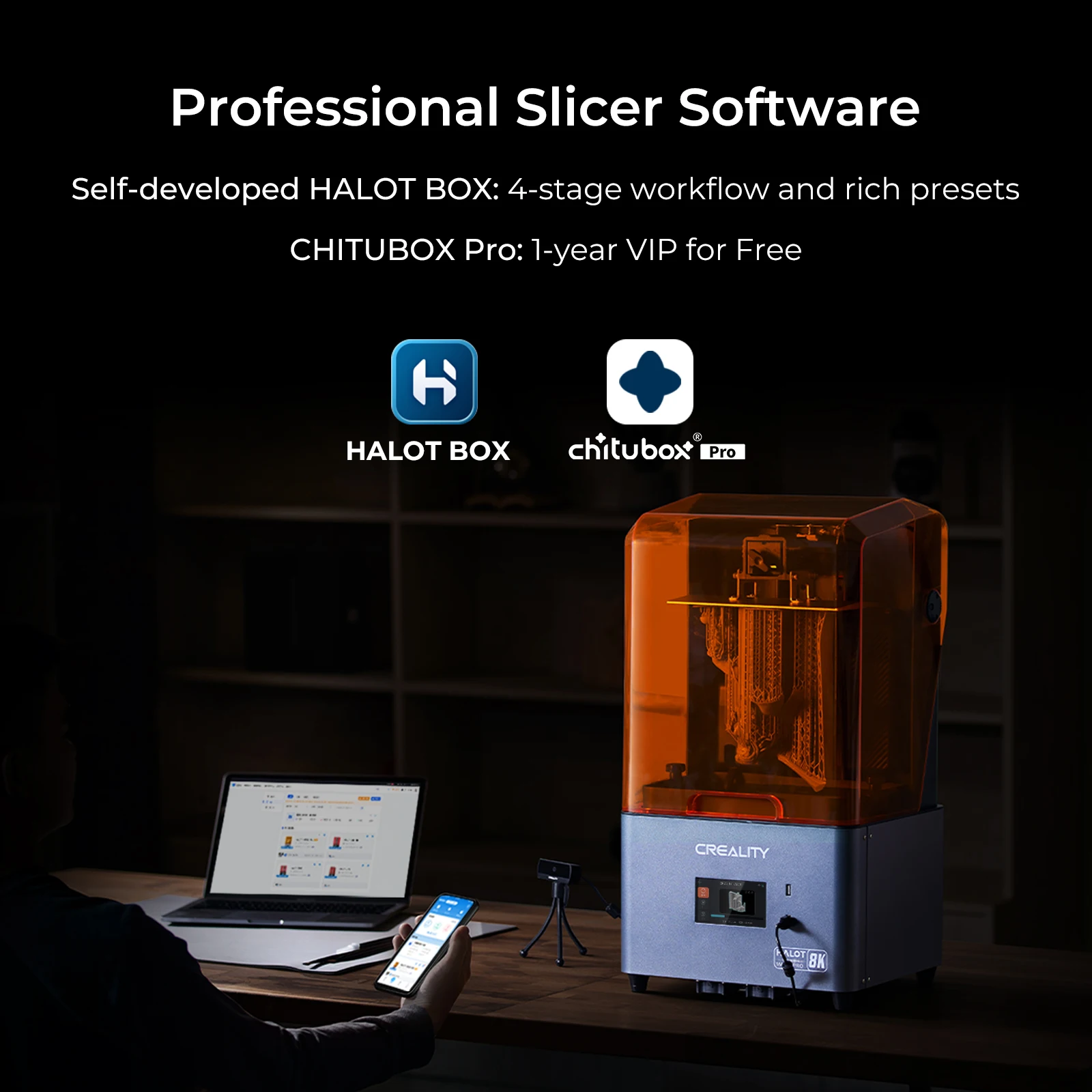 Creality HALOT MAGE PRO 8K Resin 3D Printer Equivalent 12K Model Effect UV Resin Photocuring Printer 5X Faster Printing Speed