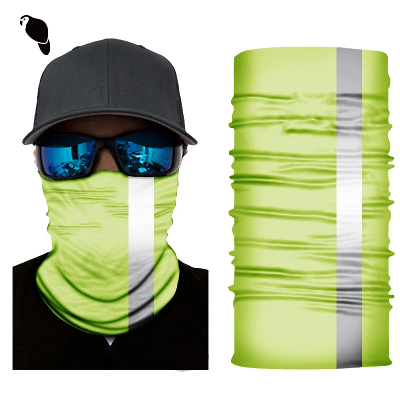 Magic Polyester Neck Gaiters Reflective Stripe bandanaSeamless Custom Printed Tube bandana headband