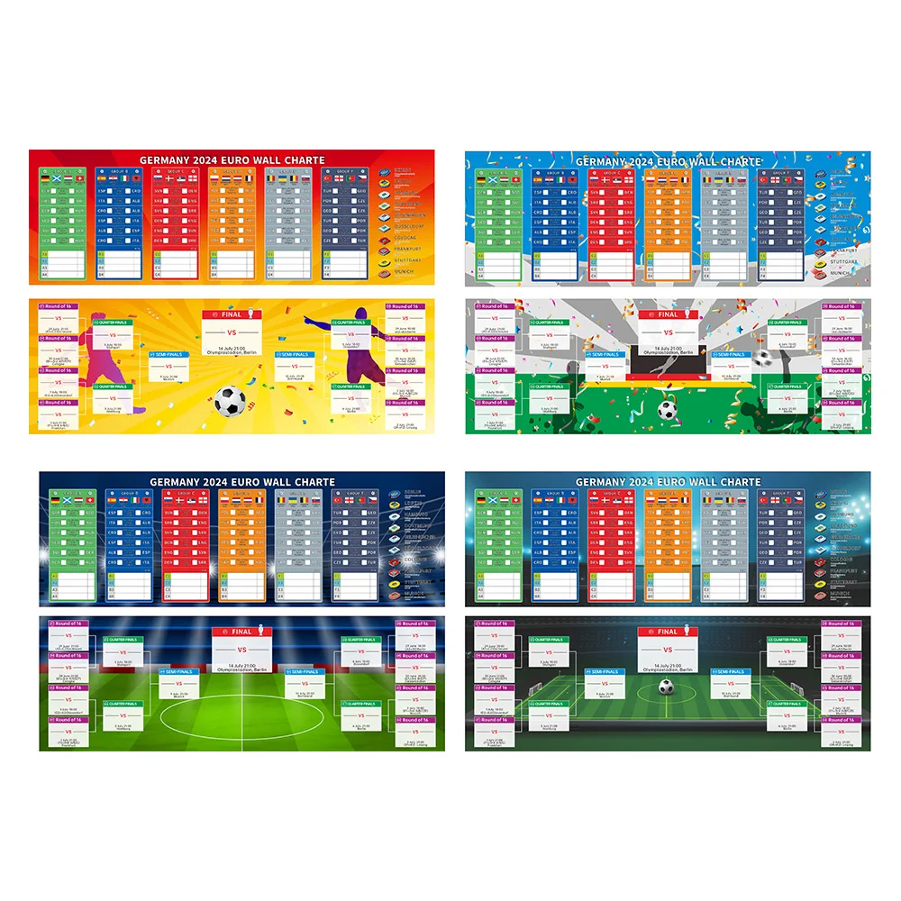Germany Euro 2024 football wall chart schedule Poster Home office calendar Bar decor Germany  EURO Football SOCCER WALL SCHEDULE
