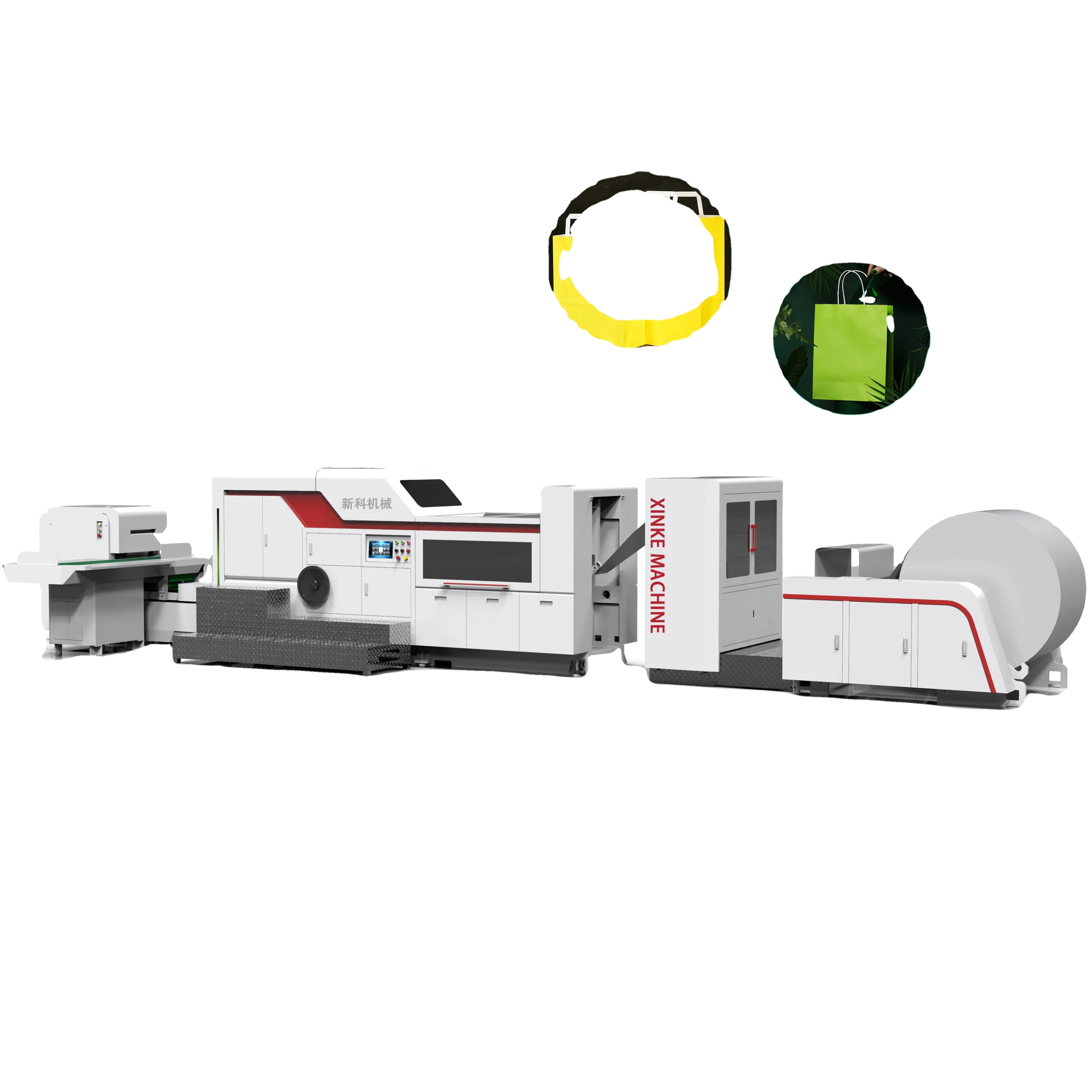 equipment for the production of paper bags with D cut