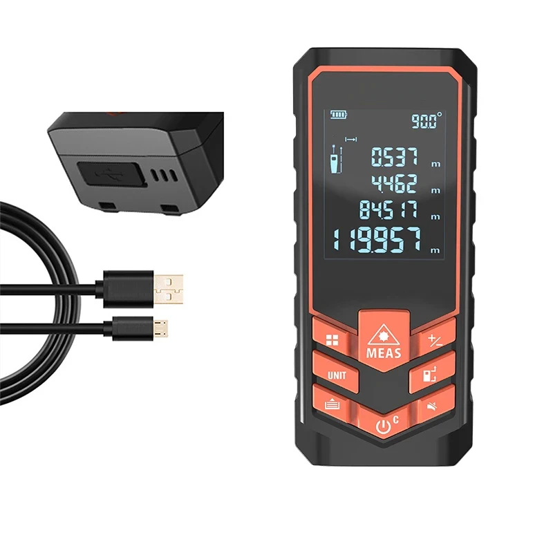 USB Charging Handhold Trena Laser Range Finder Digital Laser Distance Meter Electrical Tape Measuring Tools 60M-120M