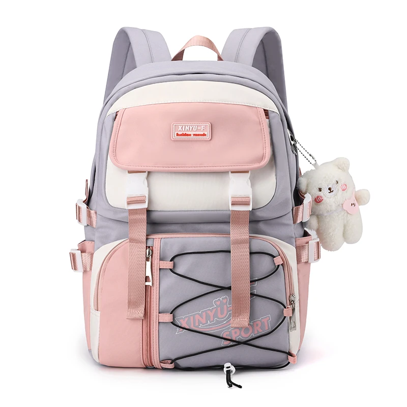 Оптовая продажа, школьный рюкзак 2024 детей, легкий рюкзак для девочек, школьный рюкзак, милый водонепроницаемый нейлоновый рюкзак с героями мультфильмов