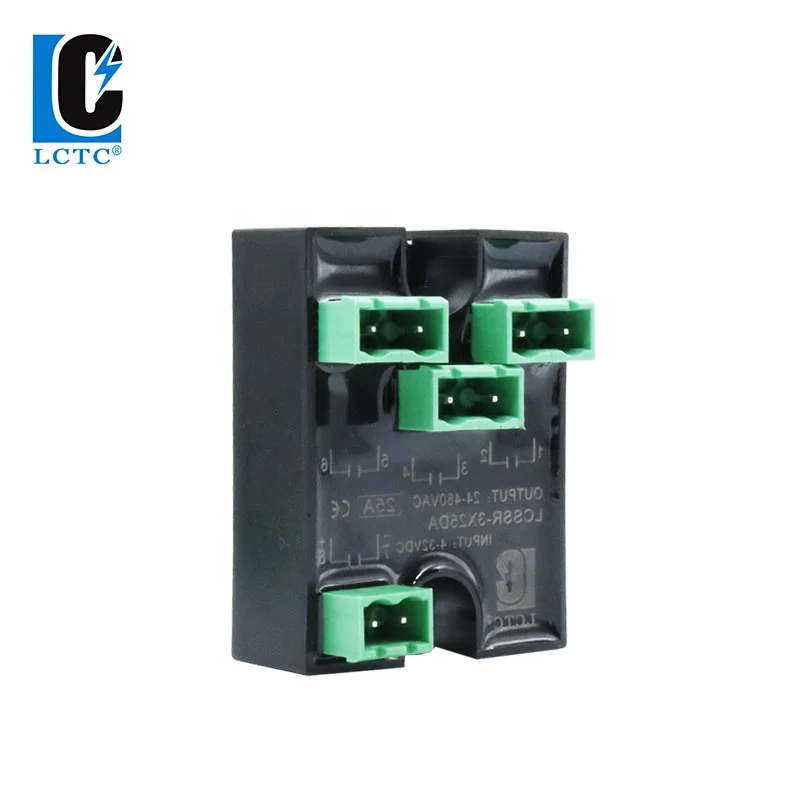 3 phase Solid State Relay With Heat Sink SSR 25A DC Control AC 3 Phase SSR 4-32VDC to 24-280VAC