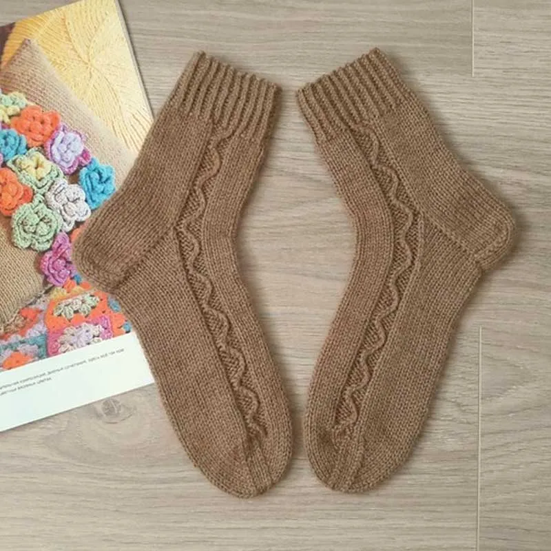 Пользовательские женские кашемировые зимние теплые носки вязаные