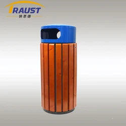 Traust outdoor unique wooden public cardboard dustbin garden garbage litter trash bin can